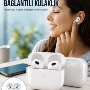3.Nesil İOS Android Uyumlu Bluetooth 5.0 Beyaz Çağrı Cevaplama