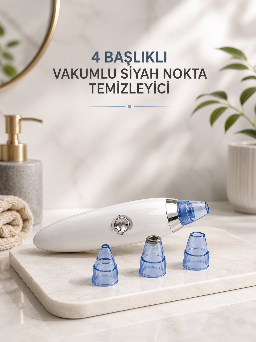 Yeni Nesil Vakumlu Pilli Siyah Nokta ve Yüz Temizleme Cihazı 4 Başlıklı