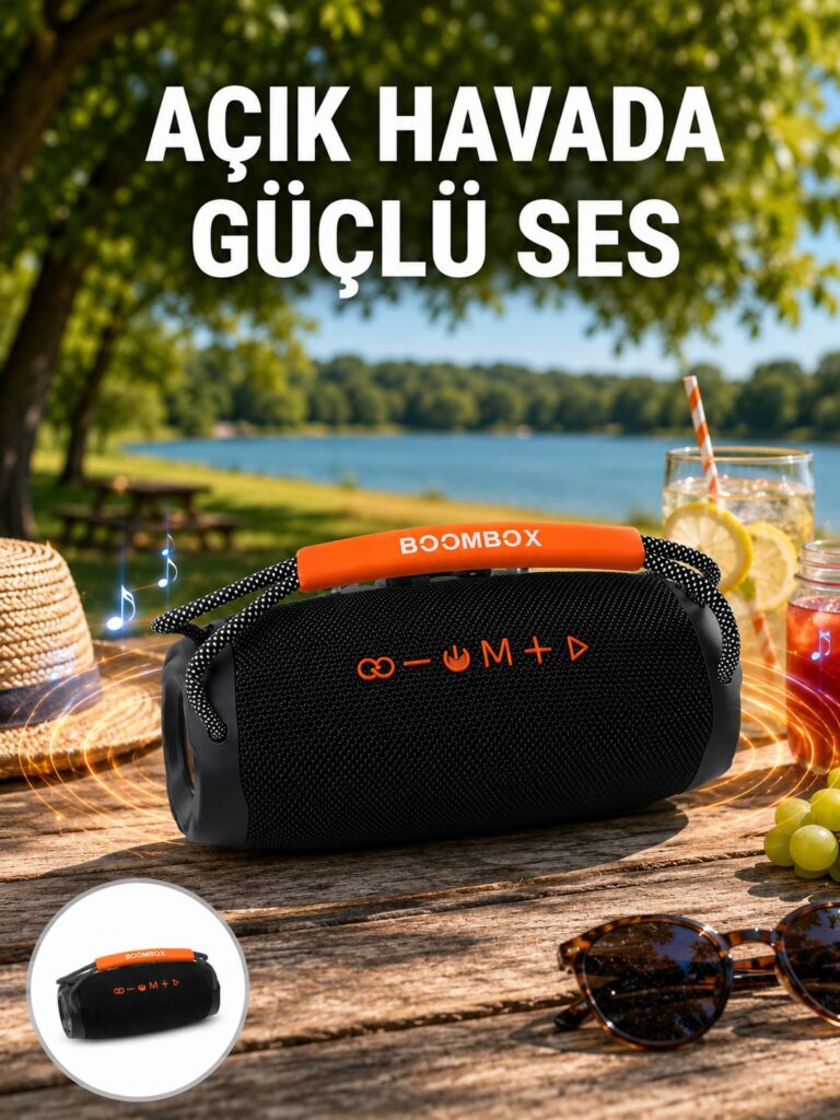 Bluetooth 5.1 Kablosuz Hoparlör Derin Bas RGB Işıklı Yeni Nesil
