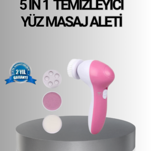 5 Başlıklı Yüz Masaj Aleti – Cilt Temizleme, Peeling, Siyah Nokta ve Gözenek Bakımı