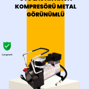 Araç Çakmak Girişli Metal Hava Kompresörü 10A Güçlü Motor