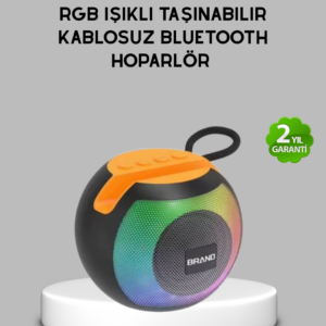 Bluetooth 5.0 Hoparlör – RGB Işıklı, Güçlü Bas ve 360° Surround Ses