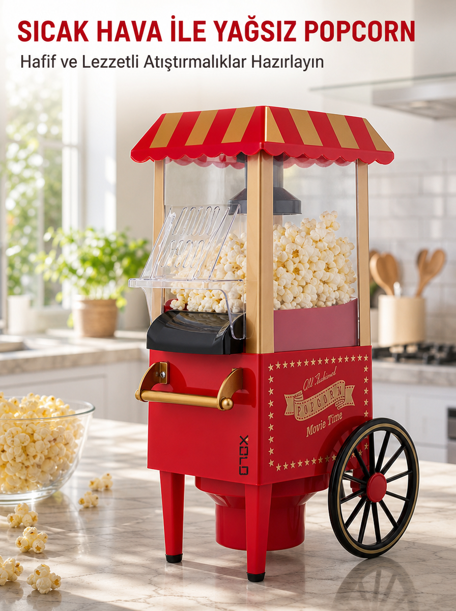 Sağlıklı Atıştırmalıklar İçin Yağsız Popcorn Makinesi