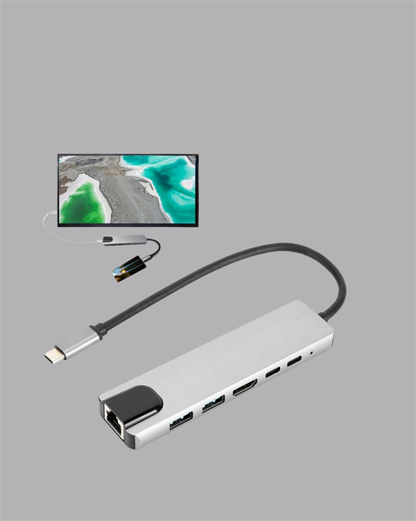USB‑C Çoklu Bağlantı Merkezi – 5 Gbps, 100‑240 V, Sağlam Eloksal Tasarım