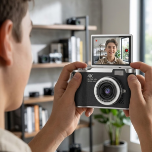4K Dijital Kamera 48 MP 8X Zoom ve 180 Derece Flip Ekran Vlog Çekim Özellikli