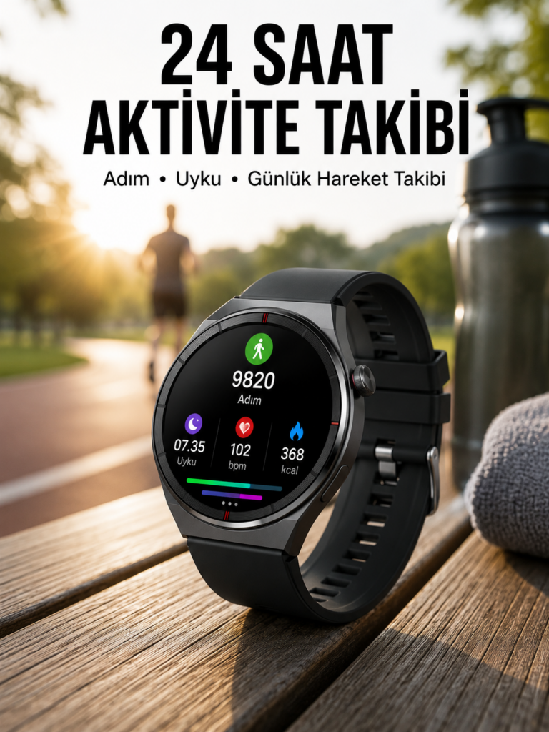 Akıllı Saat Bluetooth Bağlantılı Amoled Ekran Uyku ve Sağlık Takibi Yeni Nesil