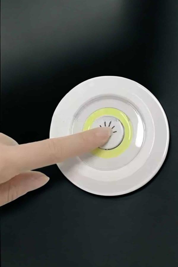 Spot Lamba Led Işık 3'lü Uzaktan Kumandalı Pilli Yapışkanlı Kablosuz Yeni Nesil