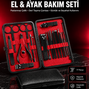 Kompakt ve Şık Tasarımlı 17 Parça Bakım Seti Yeni Nesil