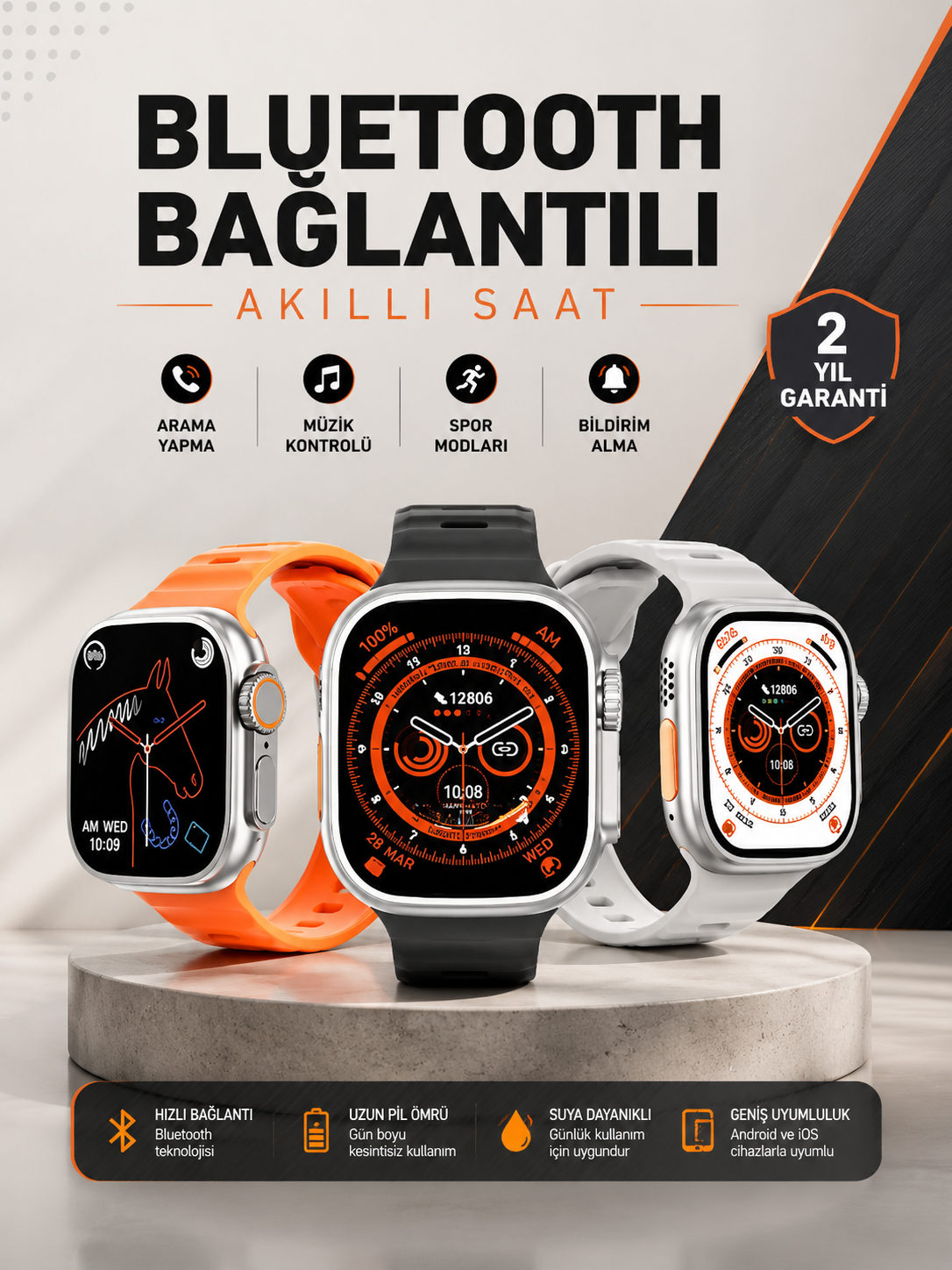 Yeni Nesil Akıllı Saat Adımsayar, GPS, Nabız Ölçer, Uyku ve Sağlık Takibi