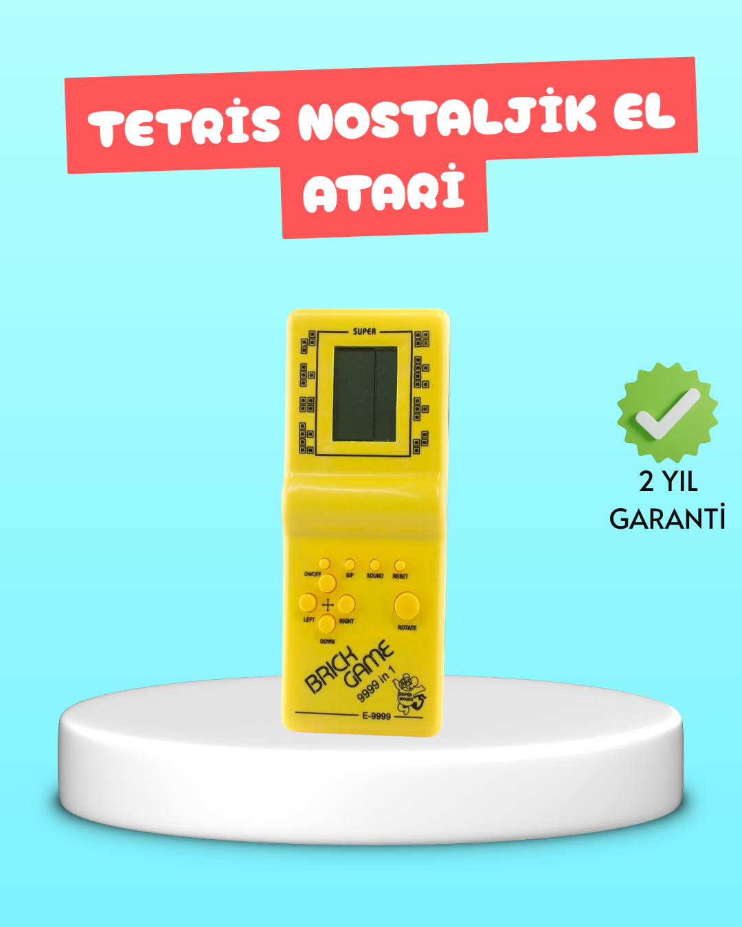 Taşınabilir El Aterisi Gameboy – Klasik Tetris Oyunu, Pil ile Çalışan Mini El Konsolu