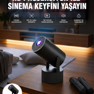 Akıllı Projeksiyon Cihazı Karaoke Mikrofonlu 1080P Android Yeni Nesil