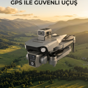 Ekranlı Kumandalı GPS Drone Çift Kameralı Katlanabilir Hava Aracı