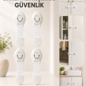 4 Adet Çok Amaçlı Çocuk Güvenlik Kilidi Dolap, Çekmece ve Gardırop İçin