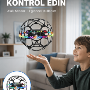 LED Işıklı Futbol Topu Mini Drone Akıllı Sensörlü El Kontrollü