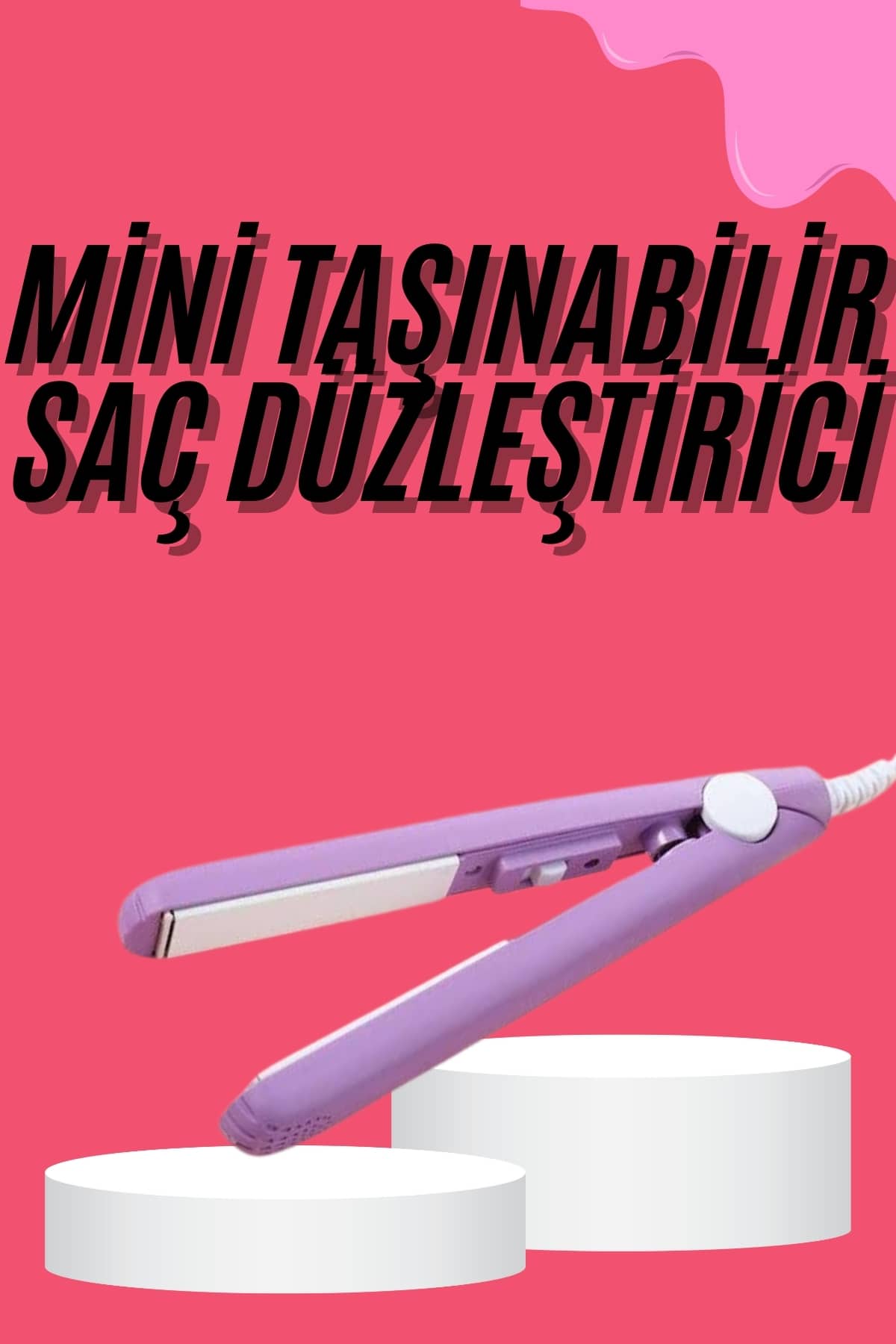 Saç Düzleştirici Pürüzsüz Parlaklık Seyahat Tipi Taşınabilir Seramik Kaplama