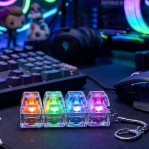 Mekanik Klavye Anahtarlık Işıklı Stres Giderici Klik Tuş Oyuncağı Renkli Fidget
