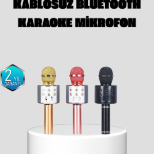 Taşınabilir Karaoke Mikrofon – Bluetooth, USB ve AUX Girişli