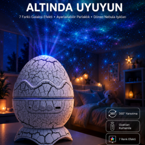 Yumurta Görünümlü Masa ve Gece Lambası Renk Değiştirebilen Projektör