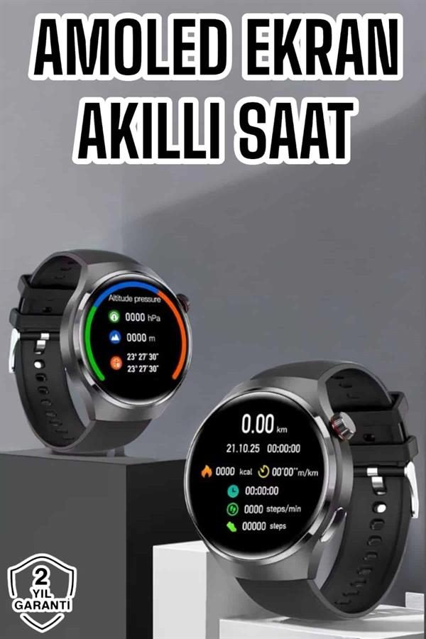 Akıllı Saat Bluetooth Bağlantılı Amoled Ekran Uyku ve Sağlık Takibi Yeni Nesil