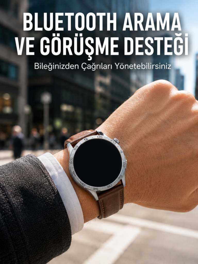 Metal, Deri ve Silikon Kordonlu Çok Fonksiyonlu Akıllı Saat