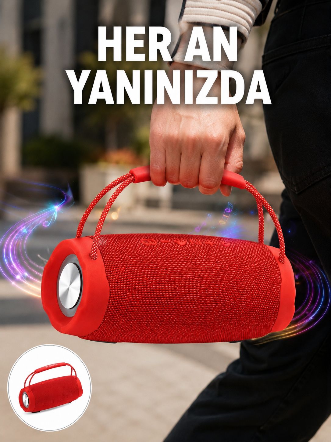 TF Kart ve AUX Destekli IPX6 Suya Dayanıklı Bluetooth Hoparlör Yeni Nesil