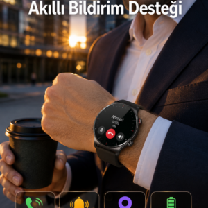 Akıllı Saat Adımsayar Nabız Ölçer Titreşim Özellikli Çağrı Cevaplama Sosyal Medya Yeni Nesil