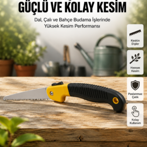Ergonomik Saplı Katlanabilir Budama Testeresi