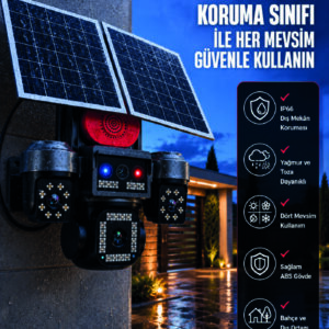 Uzaktan Canlı İzleme Destekli 4 Kameralı Akıllı Güvenlik Kamera Sistemi