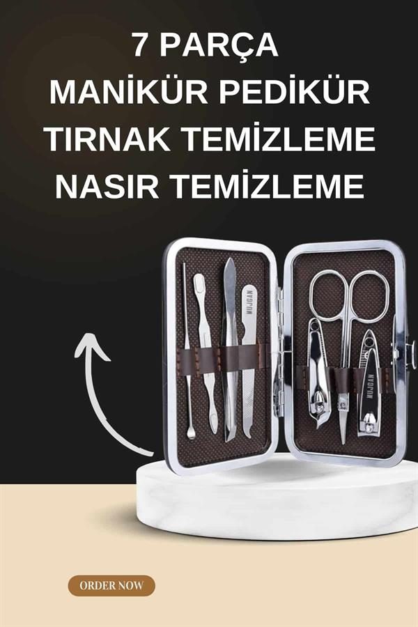 Manikür Pedikür Seti İkili Set El ve Ayak Bakımı Nasır Temizleme Protez Tırnak Çıkarma