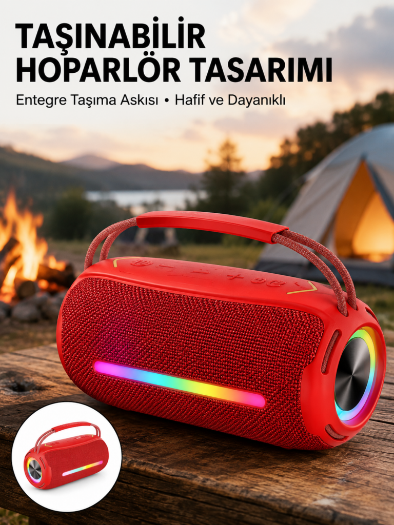 USB/SD/AUX Girişli Hoparlör – 10 W × 2 Çift Sürücü