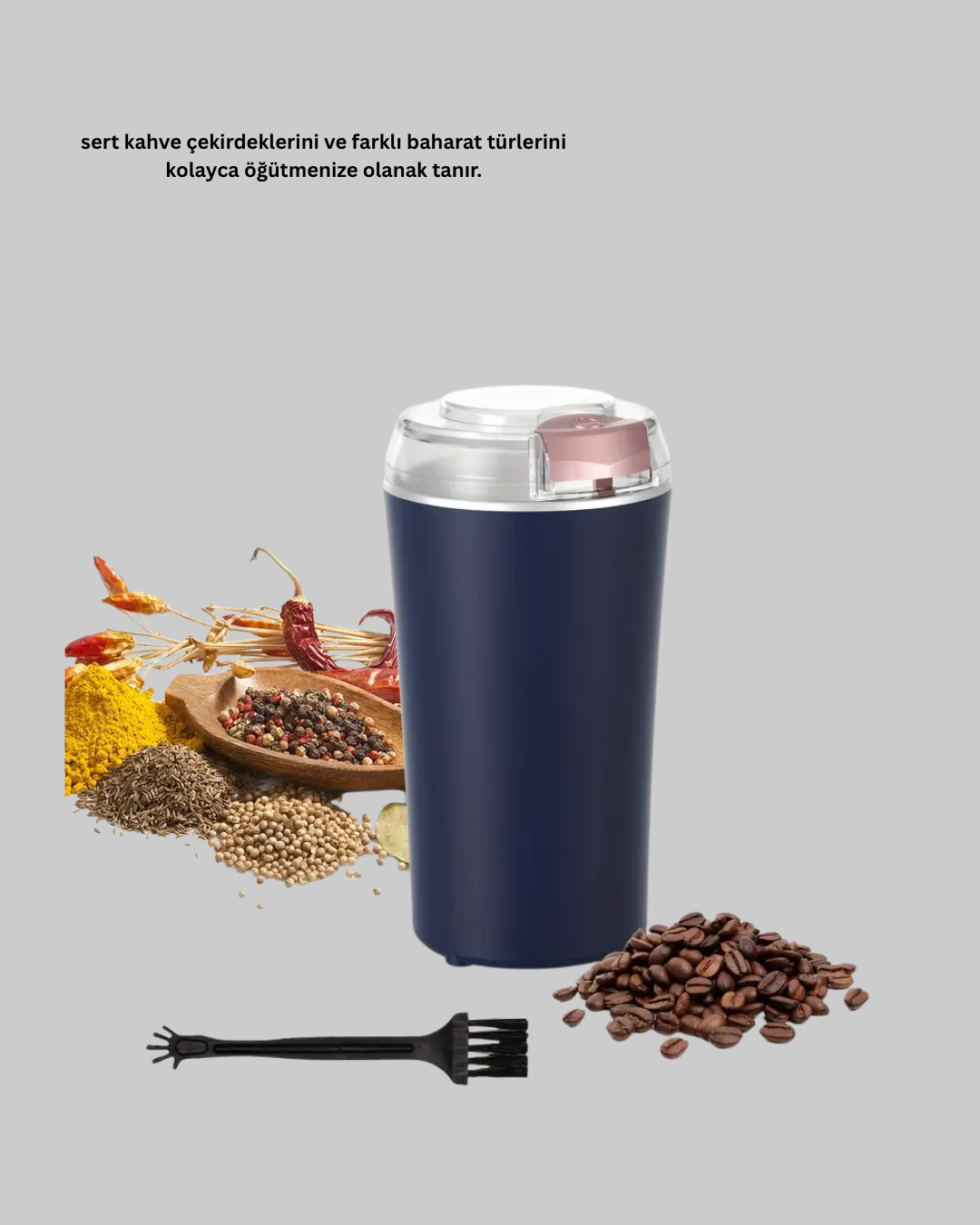 Kahve ve Baharat Öğütücü Otomatik Mekanizmalı Dayanıklı Çelik