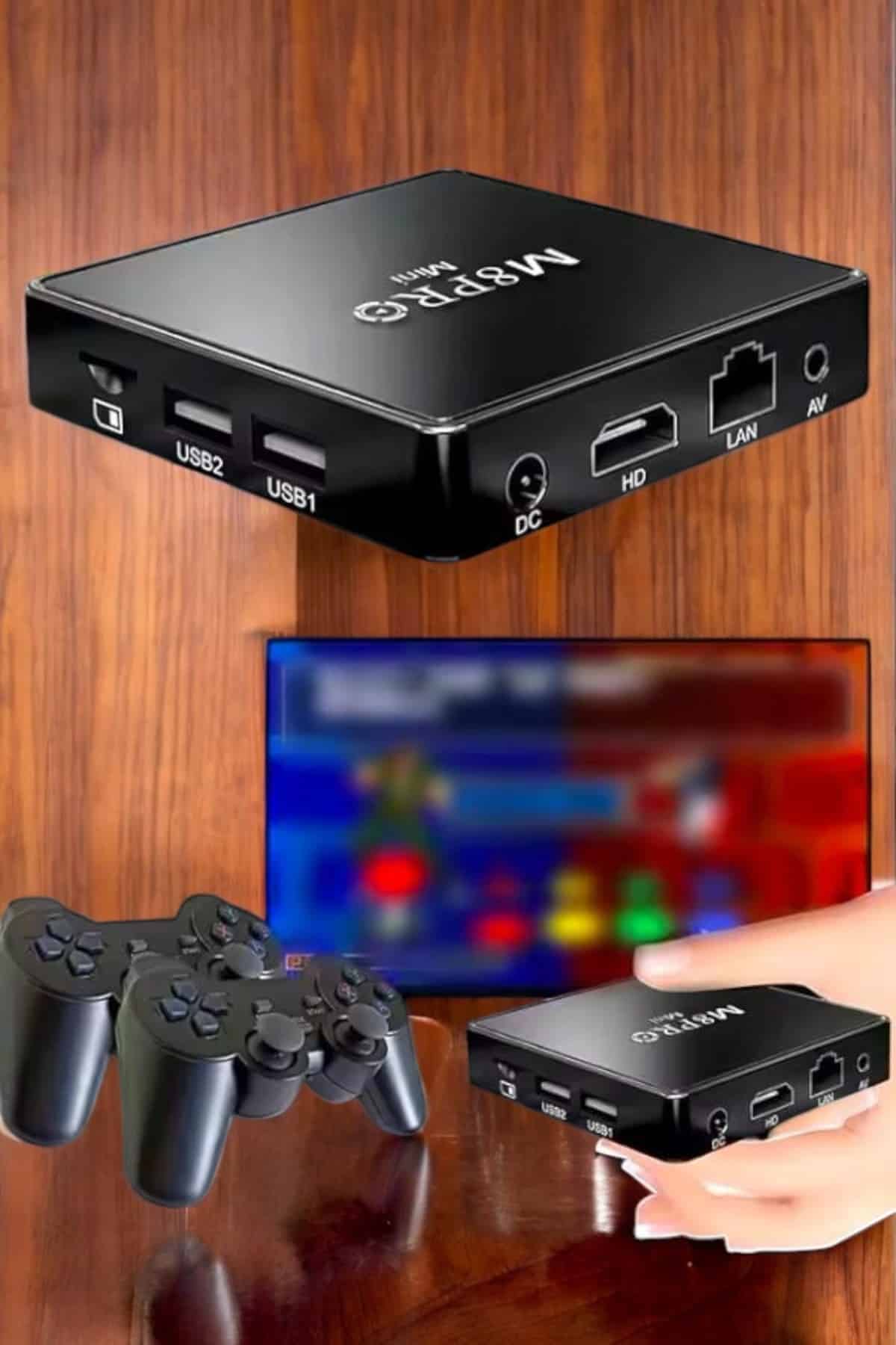 Oyun Konsolu Çift Kollu 1000 Oyunlu TV Box Netflix Youtube Atari