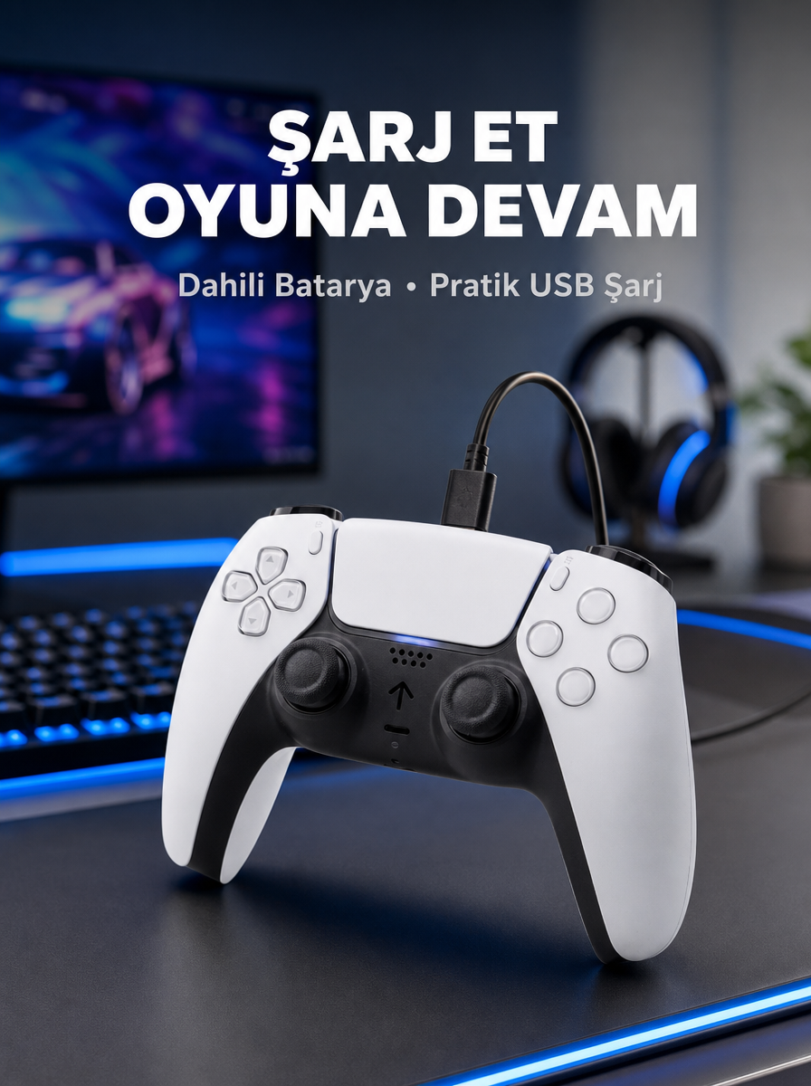 Kablosuz Oyun Kolu PS5 Uyumlu Ergonomik Tasarım ve Hassas Kontrol Yeni Nesil