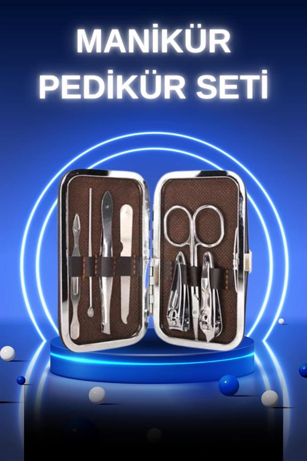 Manikür Pedikür Seti 7 Parça Tırnak Mantarı Tırnak Batığı Temizleme Taşınabilir Çanta