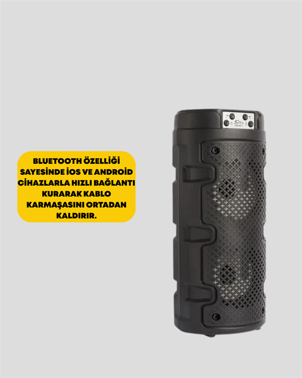 Derin Bass ve Net Tizlerle Üstün Müzik Deneyimi – Modern Kablosuz Bluetooth Hoparlör, Taşınabilir ve Şık
