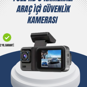 1080P Üç Kameralı Araç Kamerası Wi-Fi Destekli Park Modu ve G-Sensörlü