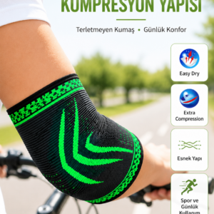 Spor Dirsekliği Dirsek Koruyucu Kompresyonlu Nefes Alabilir Esnek Destek Bandajı