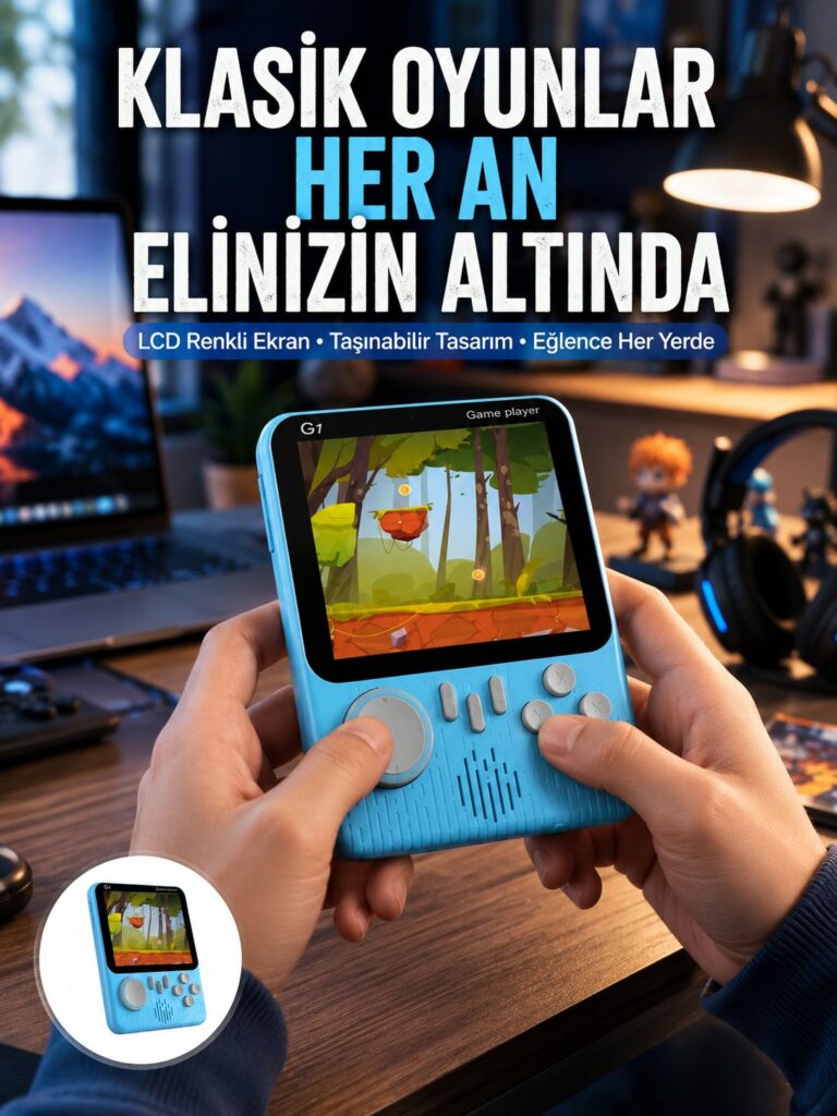 3.5 İnç Mini Atari Taşınabilir Oyun Konsolu 666 Adet Retro Oyun Yeni Nesil