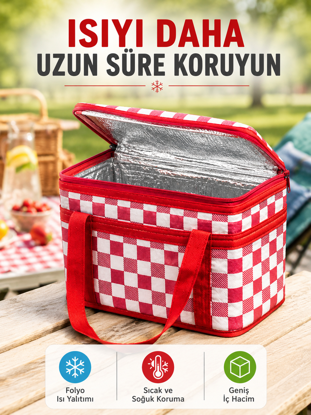Çok Amaçlı Isı Yalıtımlı Termos Çanta Piknik Kamp Seyahat ve Market Kullanımına Uygun