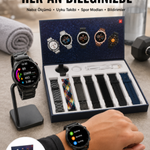 Yeni Nesil Akıllı Saat 2024 Model Uyku ve Sağlık Takibi Bluetooth Bağlantılı Yeni Nesil