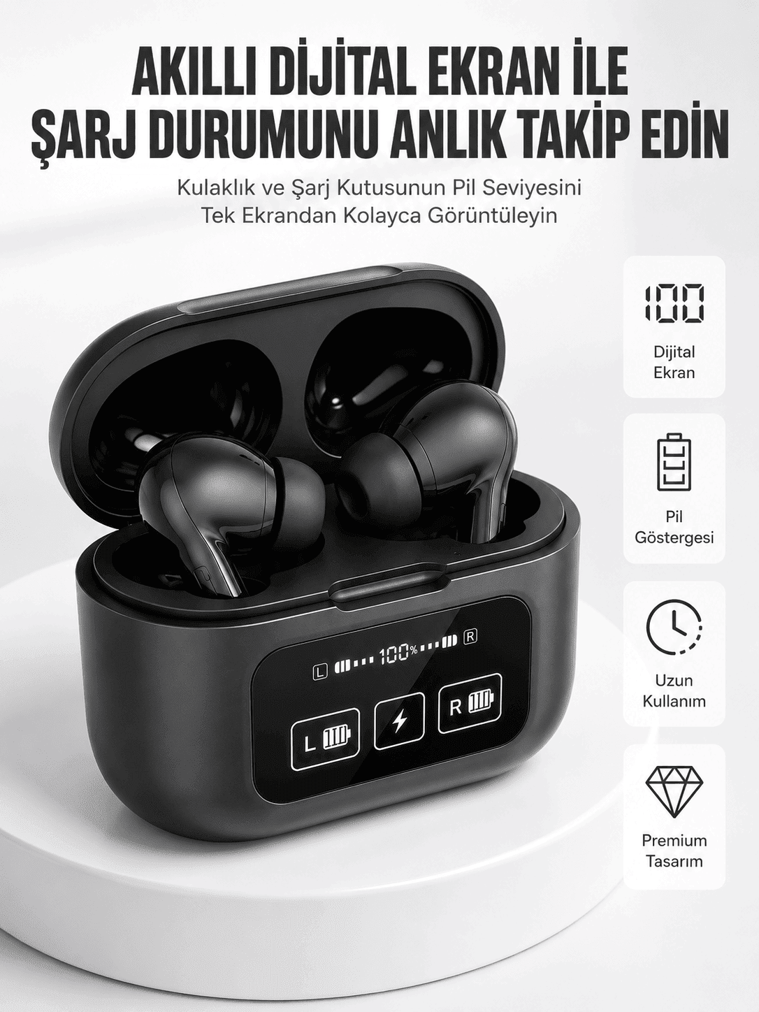 Kablosuz Bluetooth Kulaklık Pro Yeni Nesil Dokunmatik Kontrol