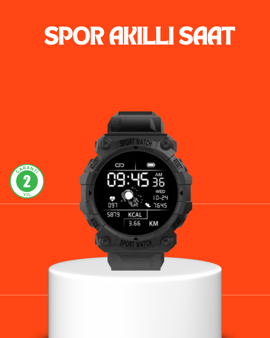 Sporcu Akıllı Saat – Kalp Atışı, Adım, Kalori ve Tansiyon Takipli