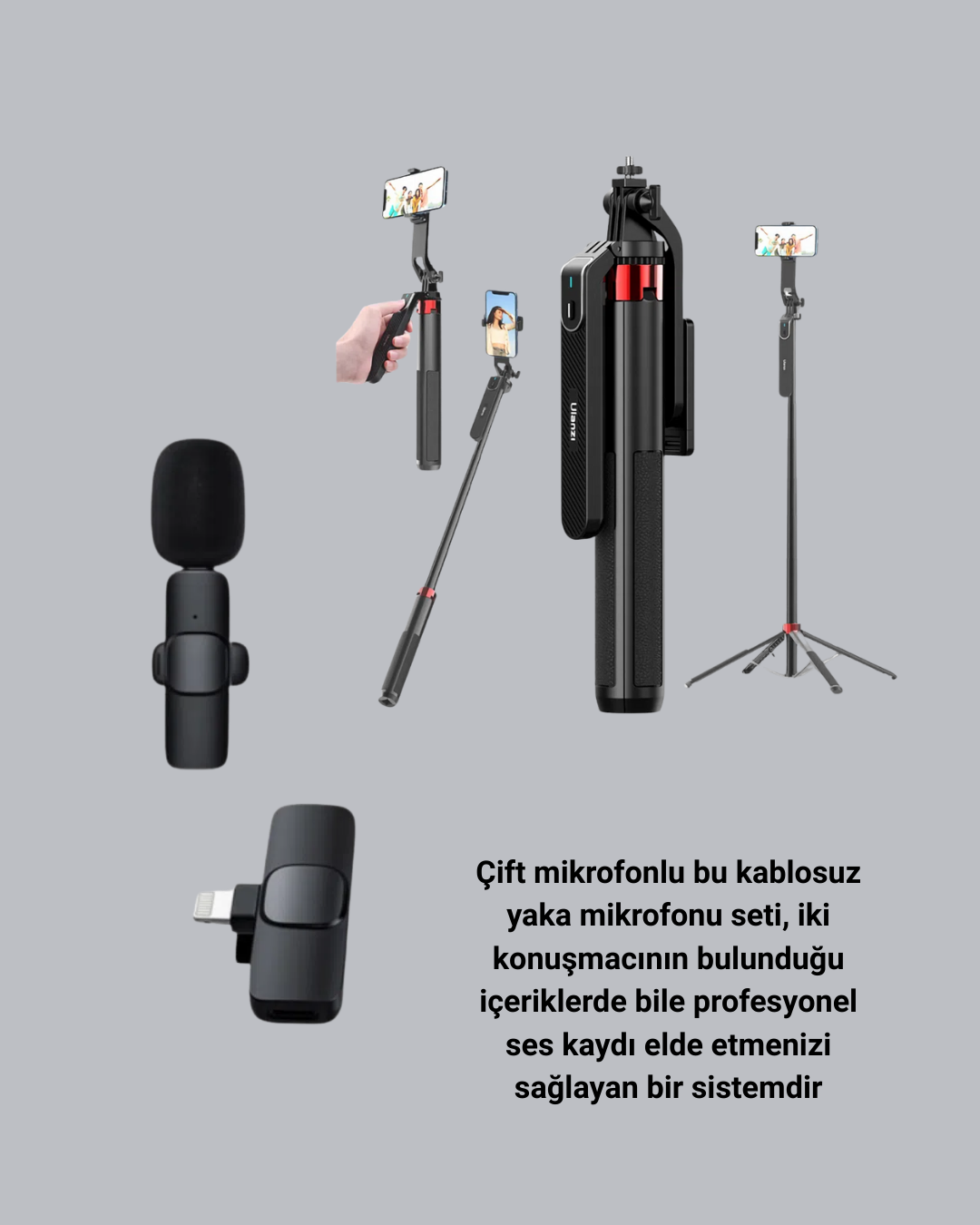 NPL2S TRİPOT +K11 YAKA MİKROFONU SET