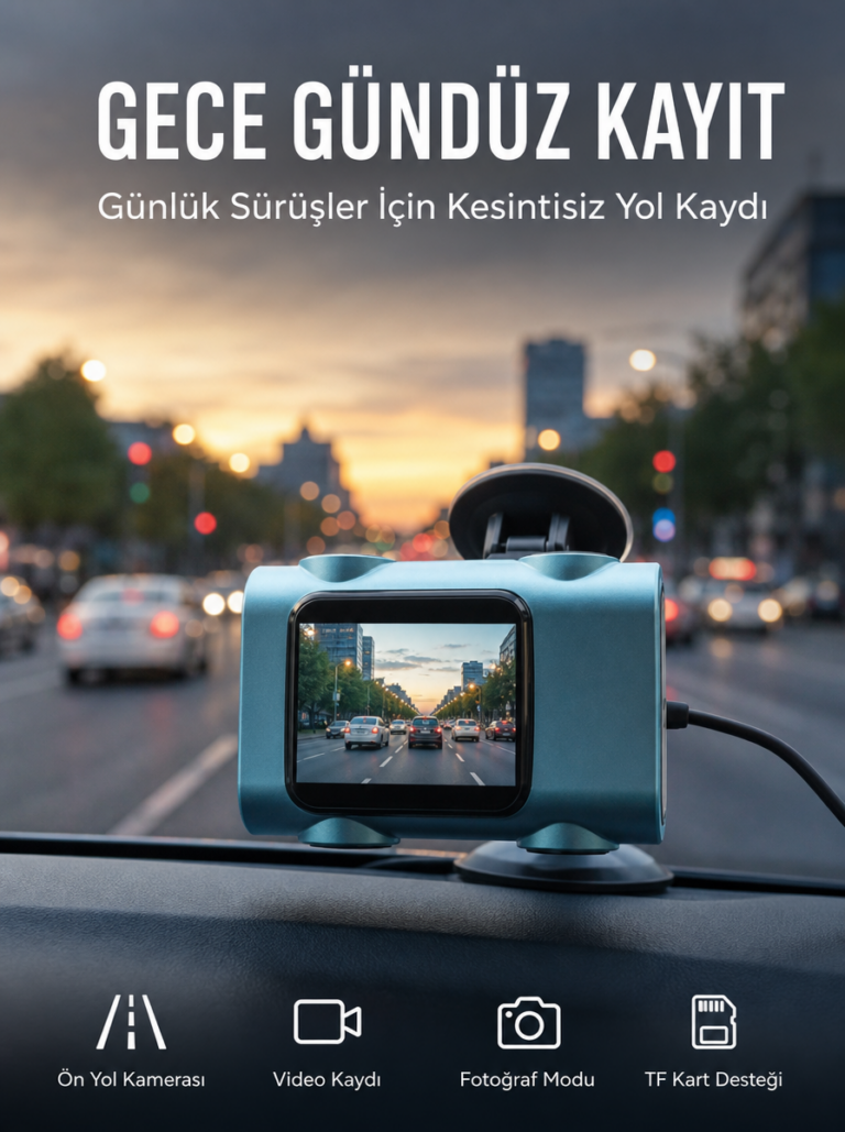 Araç Güvenlik Kamerası Öne Bakan Yol Kayıt Cihazı Yeni Nesil