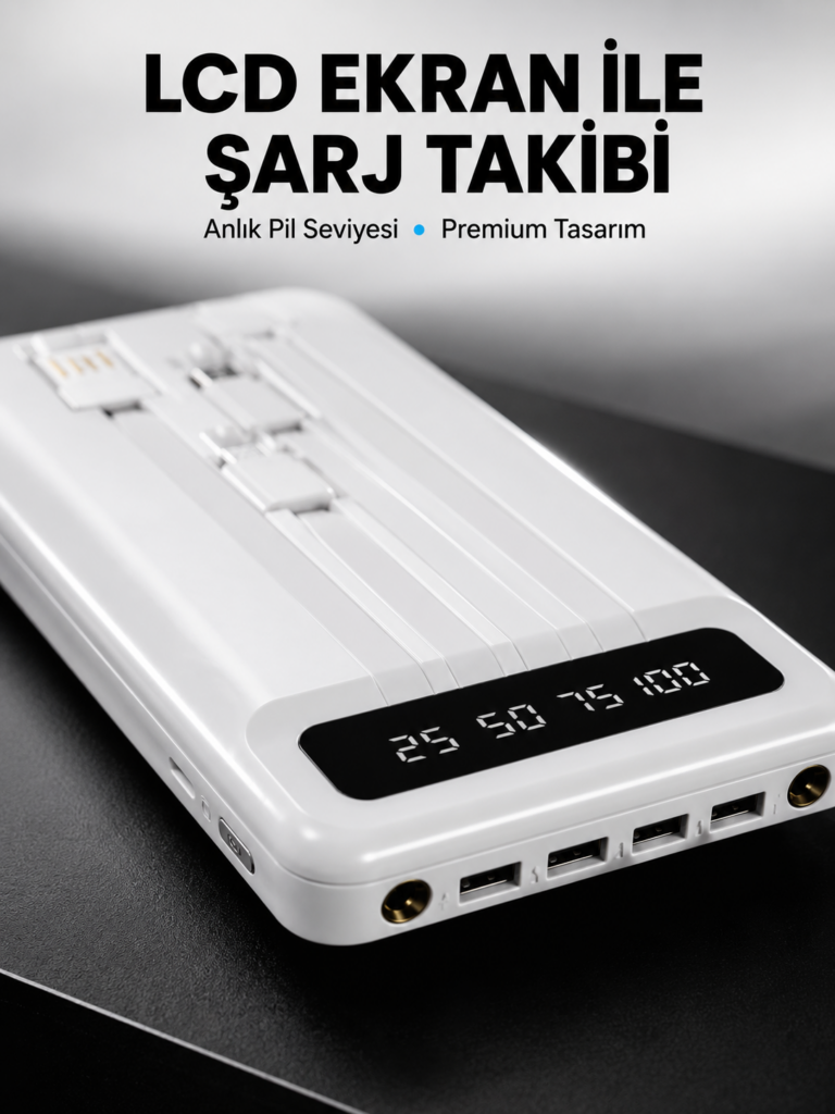 20.000mAh Taşınabilir Powerbank PD Teknolojili Çift USB Çıkışlı Yeni Nesil