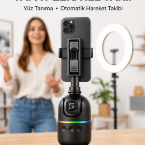 Telefon ve Kamera Uyumlu 360° Otomatik Takipli Akıllı Masa Tripodu Yeni Nesil