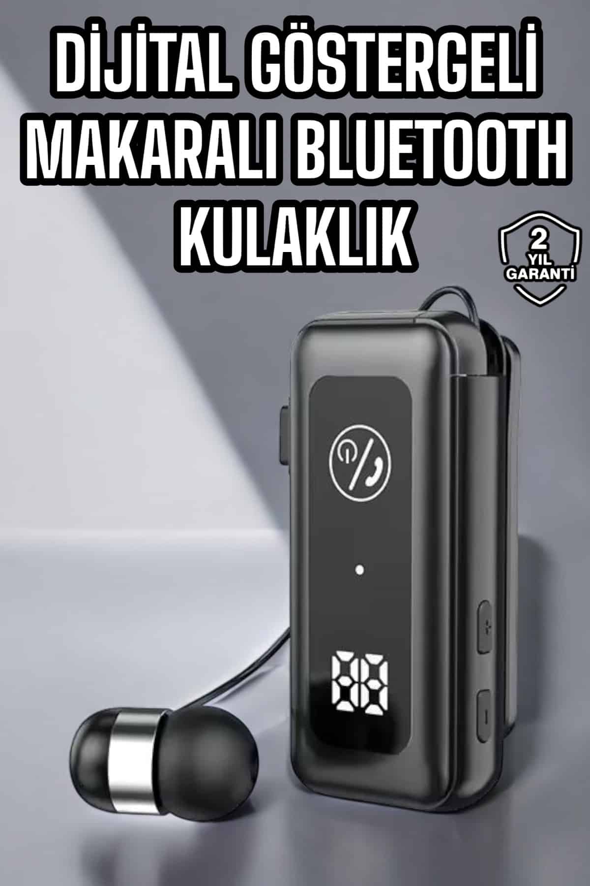 Uzun Pil Ömrü ve Dijital Göstergeli Kablolu Makaralı Bluetooth Kulaklık