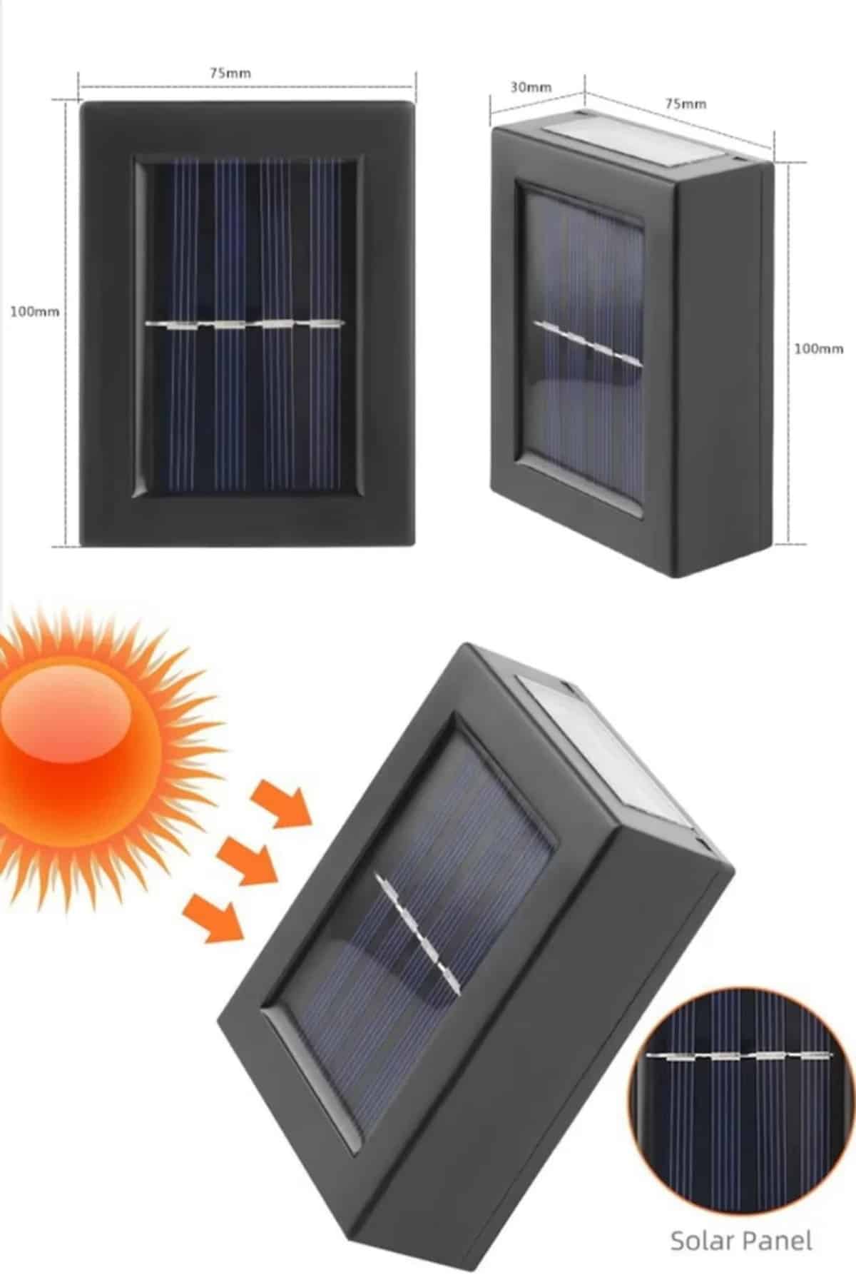 Solar Güneş Enerjili Çift Taraflı Duvar Lambası Çift Taraflı Duvar Lamba Güneş Enerjili Yeni Nesil