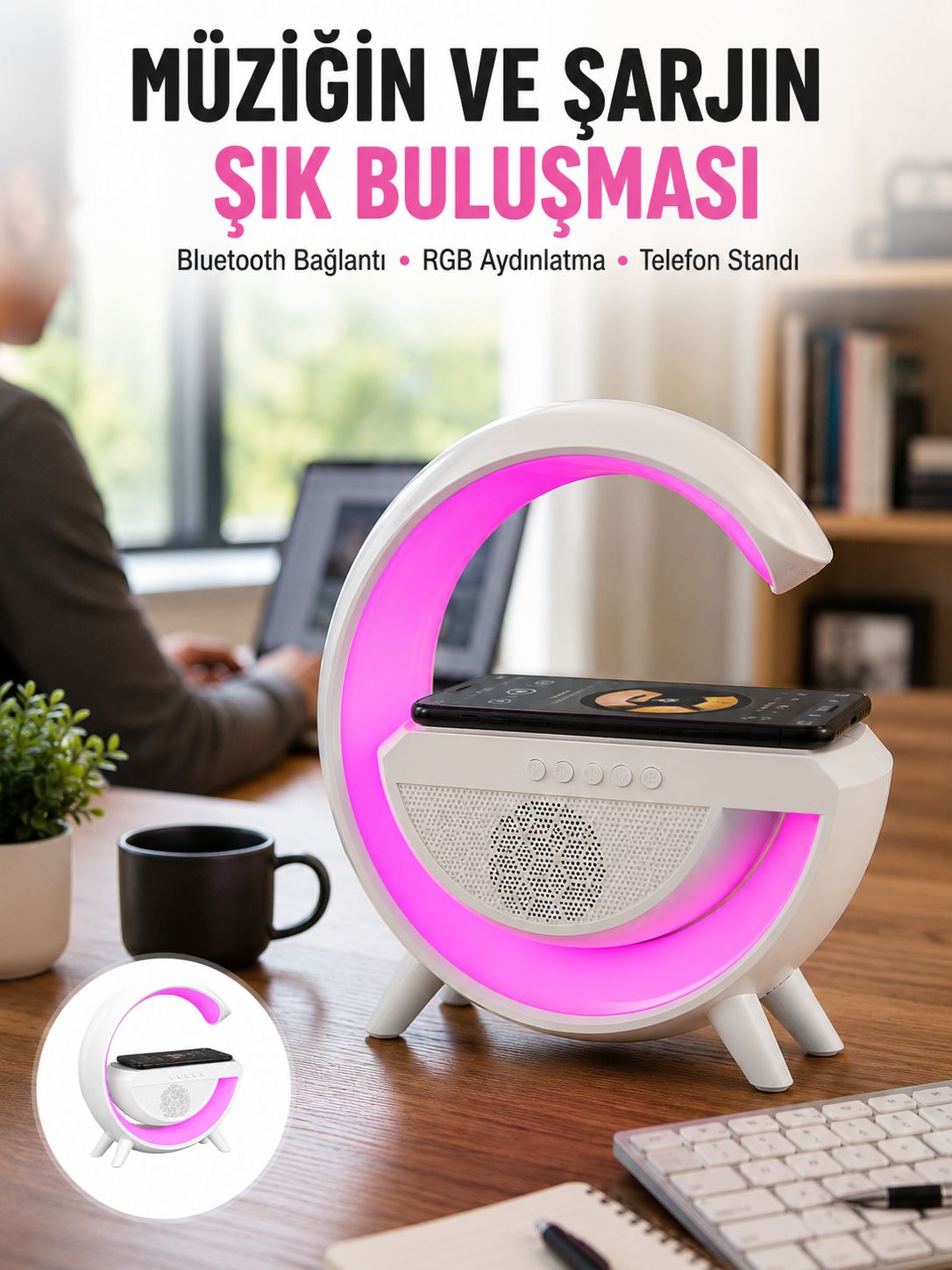Yeni Nesil Bluetooth Hoparlör Speaker 5.0 Taşınabilir G Şeklinde Powerbankli Yeni Nesil