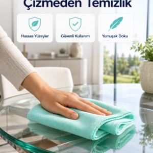 Mikrofiber Cam Bezi Çizmeden Temizlik Sağlayan Yüksek Su Emici Cam Silme Bezi 40x60 cm